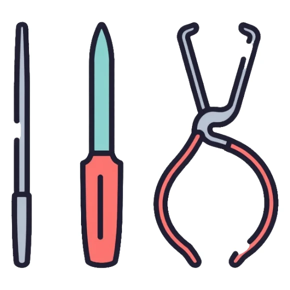 Surgery medical tools including scalpel, forceps, and surgical scissors sticker