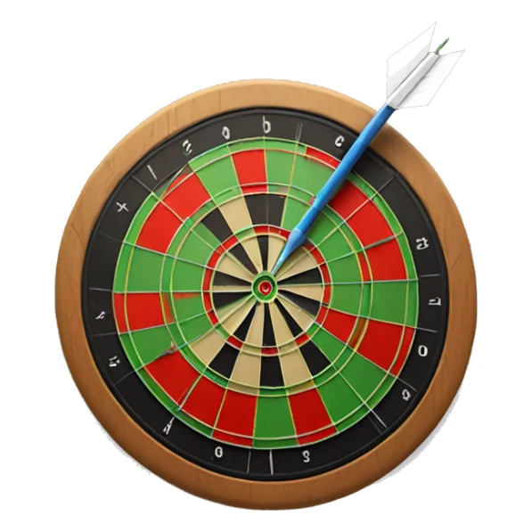 dartboard with a arrow outside the dartboard  sticker