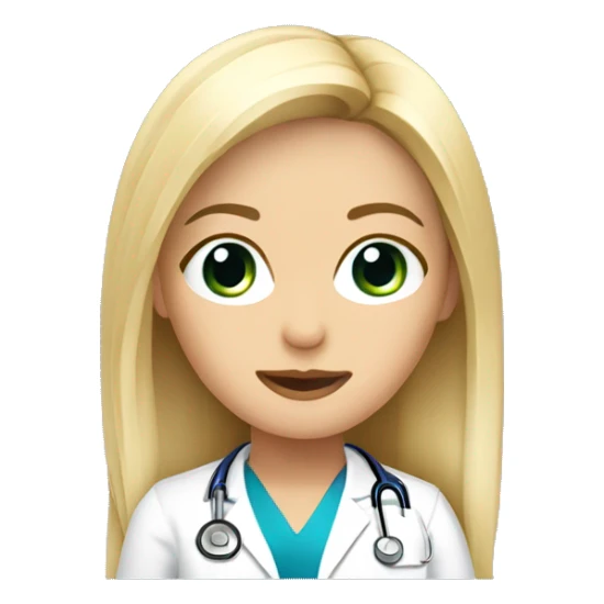 doctora joven rubia cabello largo ojos azules sticker