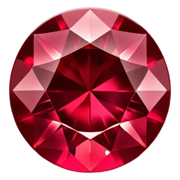 Cinematic Realistic Ruby Emoji, Deep and rich, with a smooth, polished surface gleaming in brilliant red, the facets catching light and casting fiery reflections. The rich color seems to glow with an inner warmth, while a soft, subtle shimmer highlights the edges. Soft glowing outline, capturing the essence of passionate beauty and timeless elegance in a precious ruby. sticker