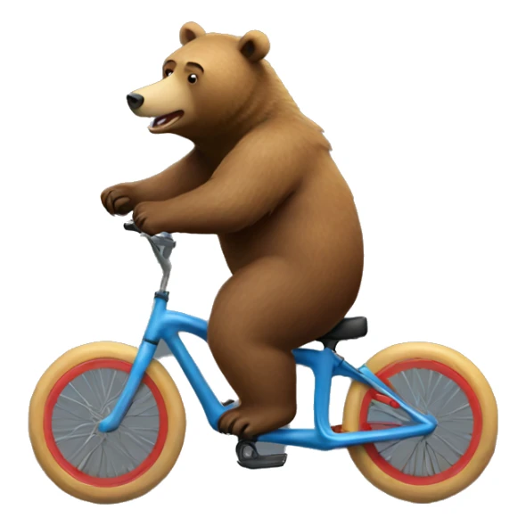 Grizzly bear riding a unicycle sticker