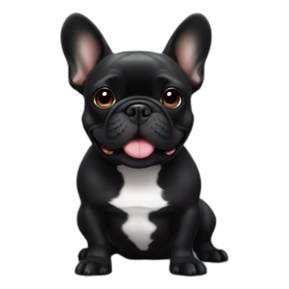 black french bulldog on podium sticker