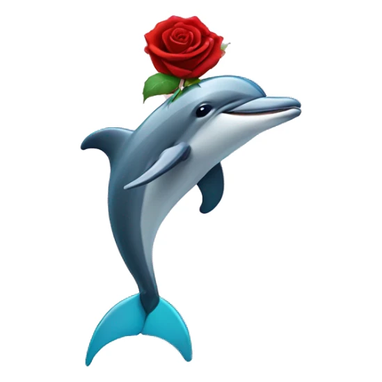 A dolphin with a rose in its mouth wearing a tuxedo  sticker