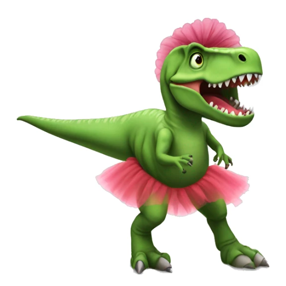 t rex wearing tutu on sketboard  sticker