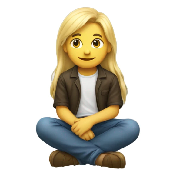 Human boy long blonde hair on a duck body  sticker