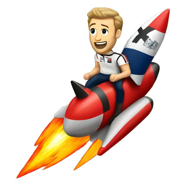 Harry kane riding a rocket covered in German flags sticker