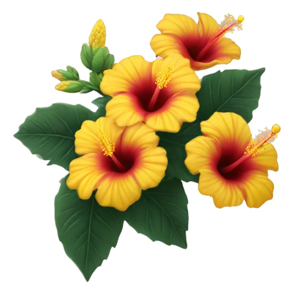 Bouquet of hibiscus yellow sticker