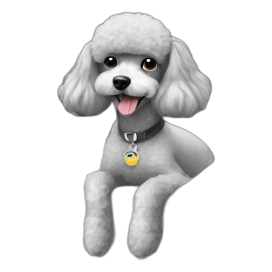 french poodle in an hyundai accent gray  sticker