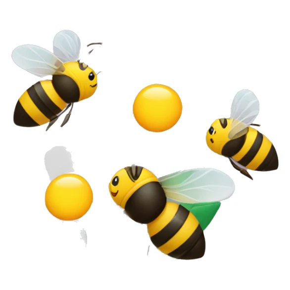 bouquet of flowers with 3 bees flying around it sticker