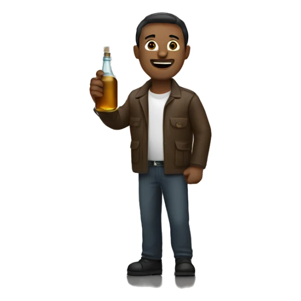 Man on a monolit with a bottle in right hand sticker