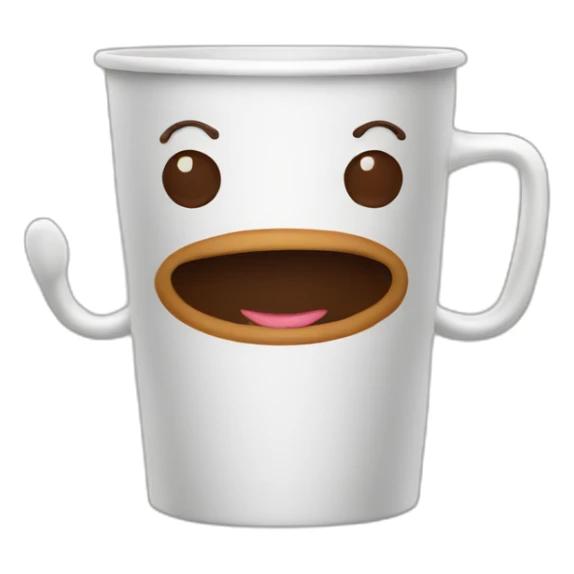 coffee cup character with legs and arms sticker
