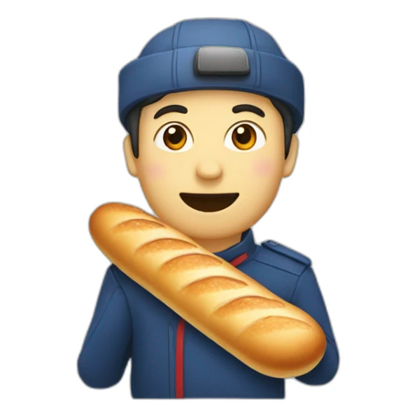 Français avec une baguette de pain sticker