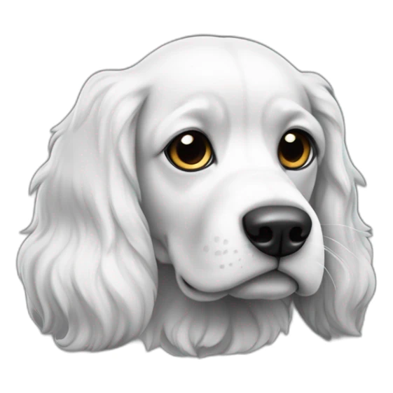 un perro cocker blanco y negro y con cejas canelas sticker