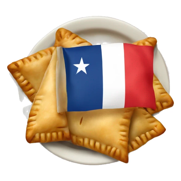 Empanadas with a little flag of Chile sticker