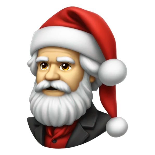 Karl Marx with santa hat sticker