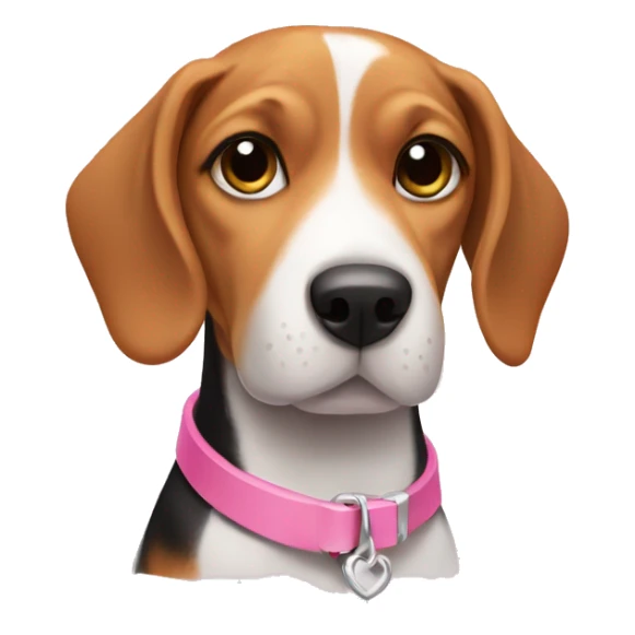 cute Beagle with pink collar sticker