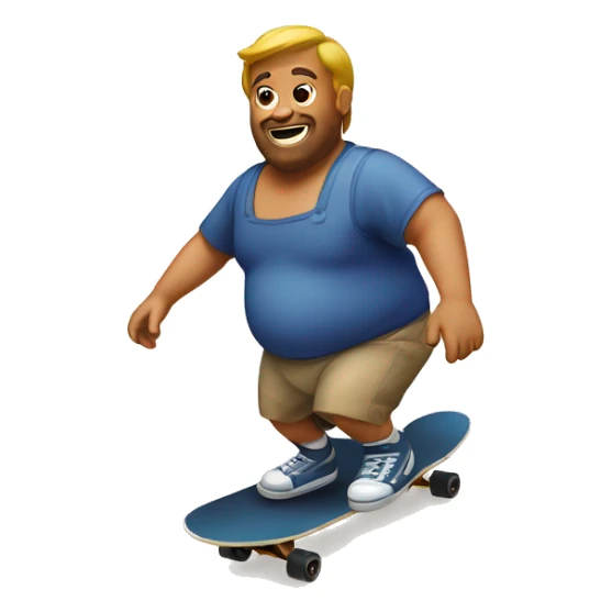 shirtless fat guy skateboarding in an apron sticker