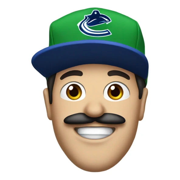 brunette vancouver Canucks fan with moustache  sticker
