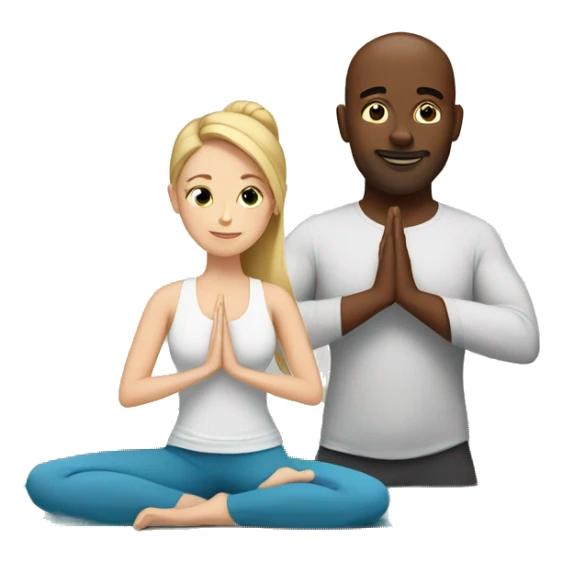 white man and white woman doing yoga sticker