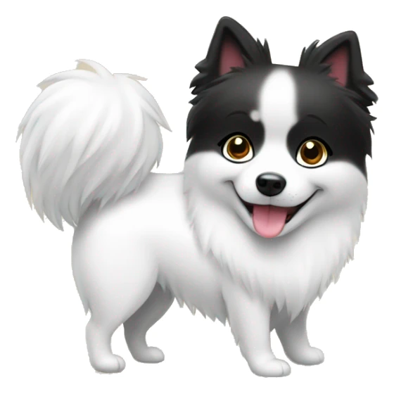 Japanese spitz dog hug black hair gril sticker