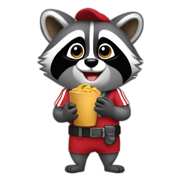 racoon cheff hungry with River Plate T-shirt sticker