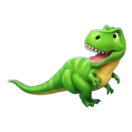 un t-rex sur une bouée dans une piscine sticker