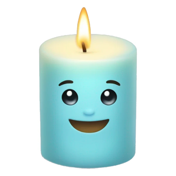 Cute aesthetic baby blue candle sticker