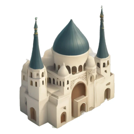 La mezquita con sus minaretes y su cúpula  sticker