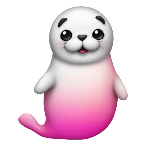 Pink ombre full body seal with glitter sticker