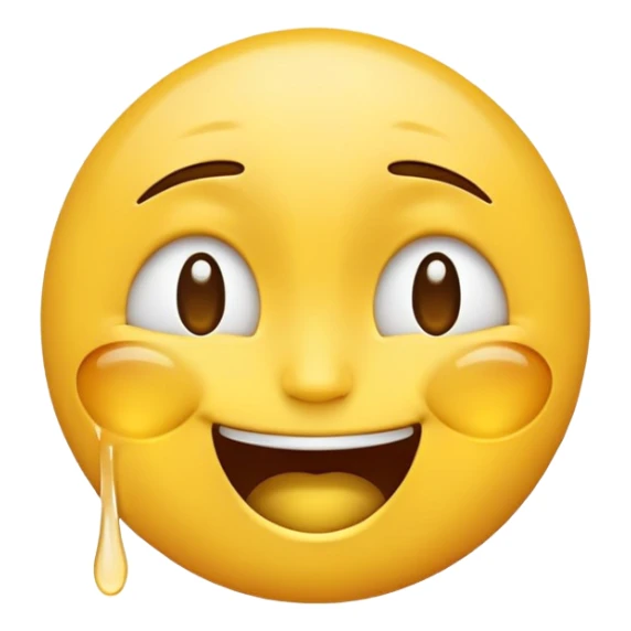 an emoji combining laughing and crying expressions into one face, blending both emotions sticker