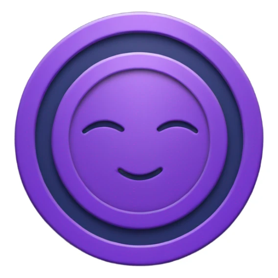 circle emblem in purple with thin navy blue outline   sticker