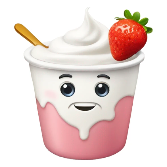 greek yogurt with honey and strawberry sticker