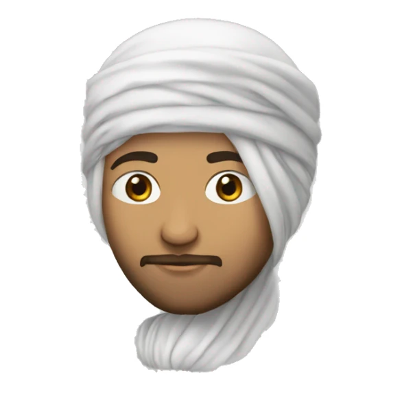 Persona con turbante arabe de rey blanca sticker