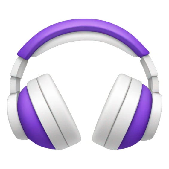 white headphones with purple bow on each side sticker