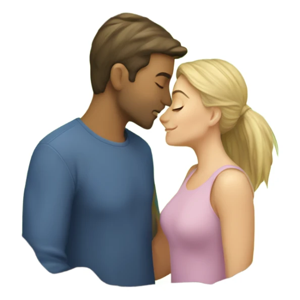 Caucasian Man and Caucasian woman kissing under a tree sticker