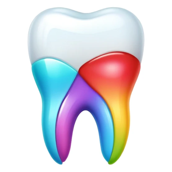 colorful dental app icon, tooth app with vibrant colors sticker