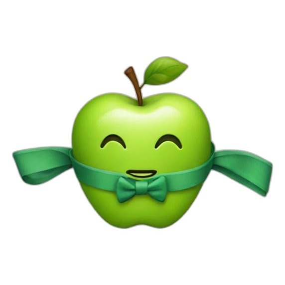 apple with tie sticker