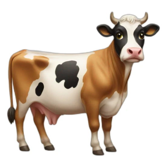 cat on top of a cow sticker