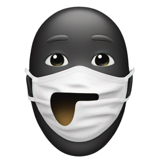 A mask with a smile getting took off in the emoji underneath his crying sticker