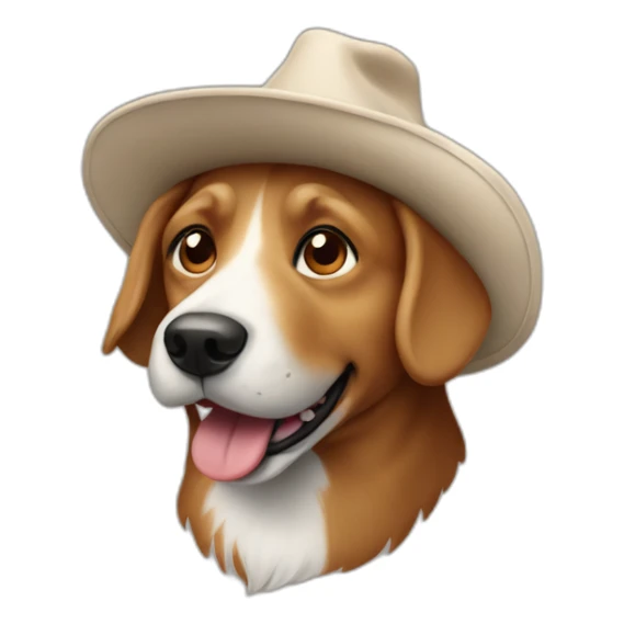 Happy dog with a hat and pointy ears sticker