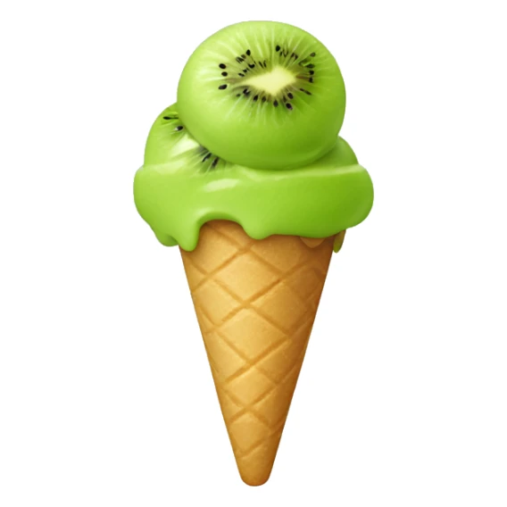 Ice cream with kiwi topping sticker
