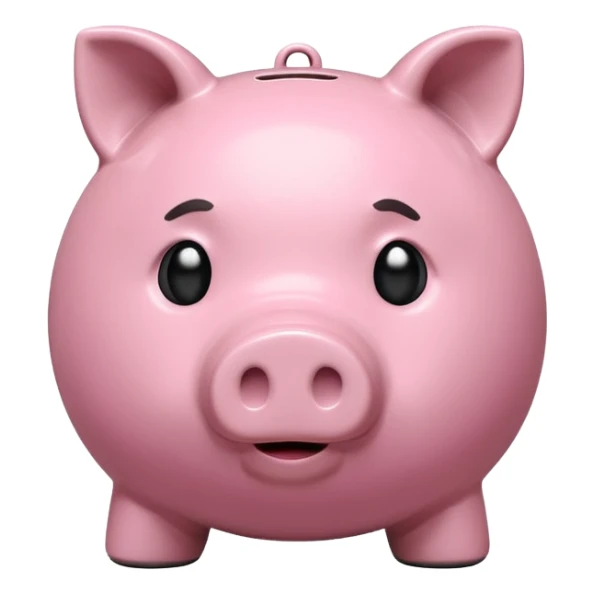 emoji of sad piggy bank, right view sticker