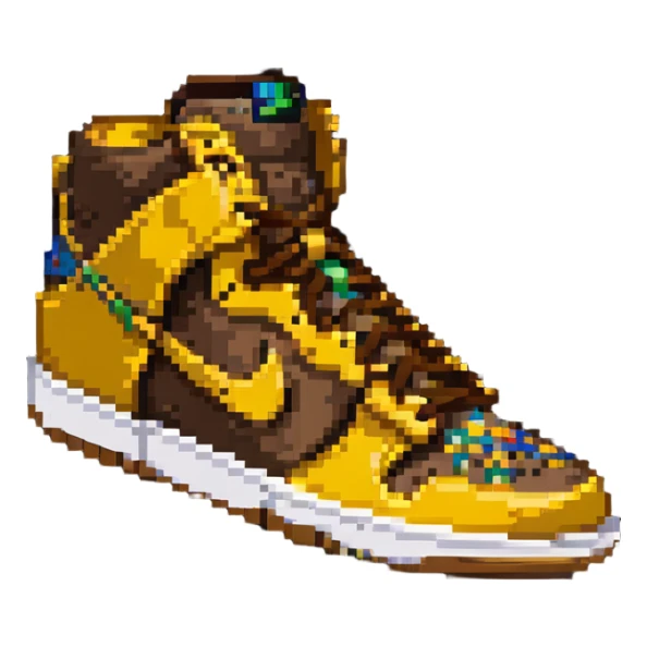Nike Dunk Curry sneakers, yellow-brown color scheme sticker