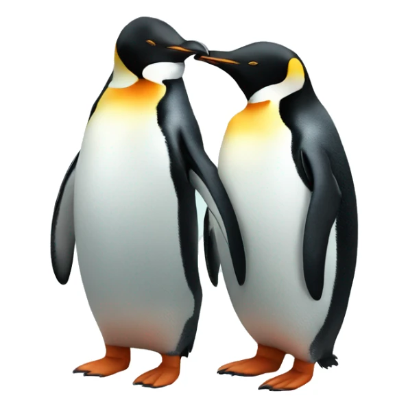 male penguin and female cute penguin holding hands  sticker