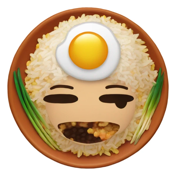fried rice on a terra cotta plate sticker