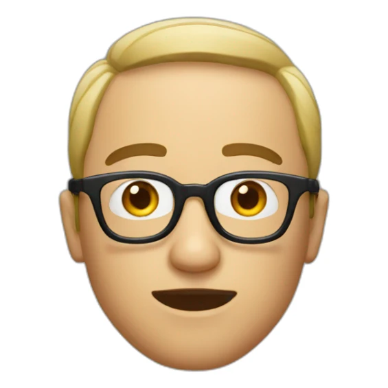 Guy with fully circular glasses sticker