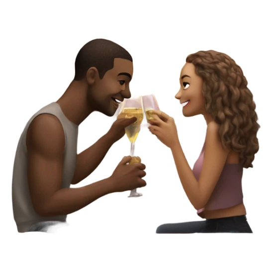 Photo Realistic Romantic date with beautiful couple in love  sticker