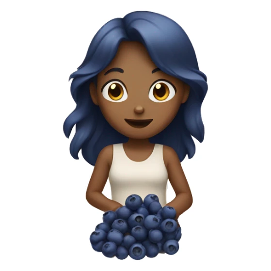 Tan girl standing eating blueberries  sticker