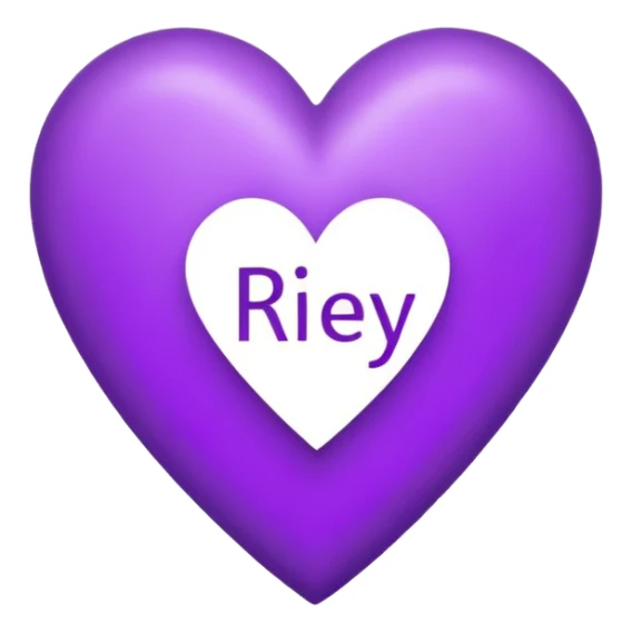 Purple Heart with the letters Riley in the middle  sticker