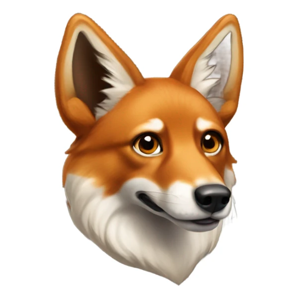A fox-looking dog with sable fur, long nose and pointy ears sticker